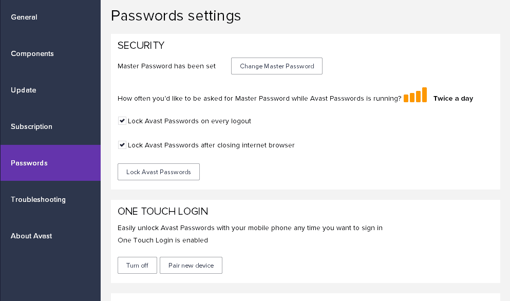 reset password for avast passwords on mac